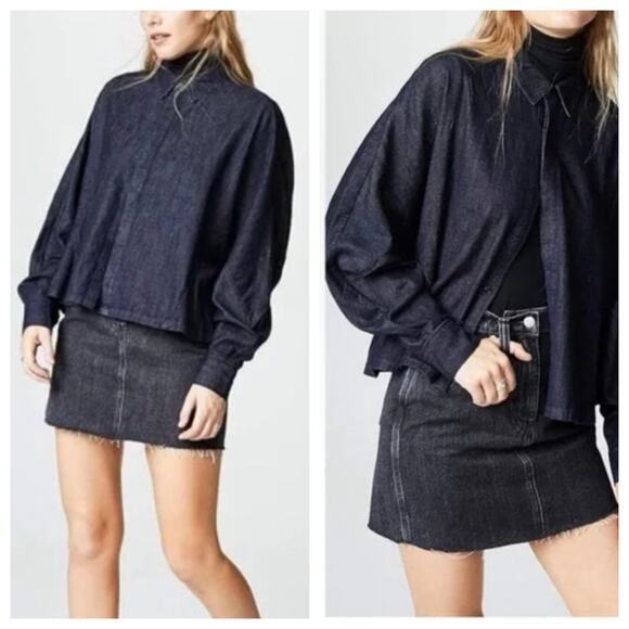 AG Adriano Goldschmied Denim Blouse - Picture 1 of 8